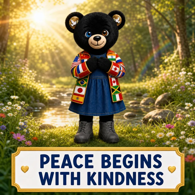 Unity in a sunny woodland glade: Peace begins with kindness.